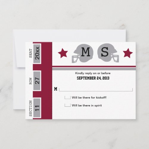 Football Ticket Wedding RSVP