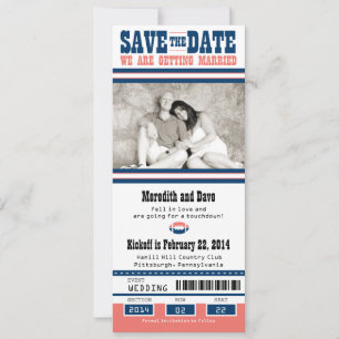 Football Ticket Wedding Save the Date