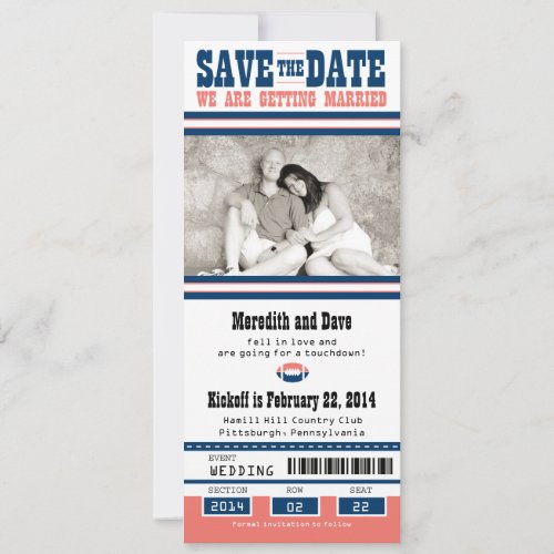 Football Ticket Wedding Save the Date
