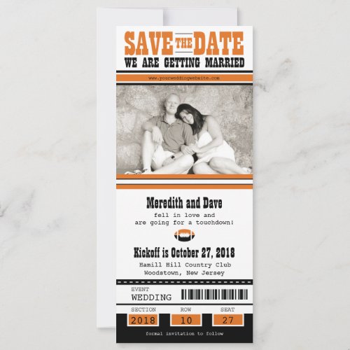 Football Ticket Wedding Save the Date