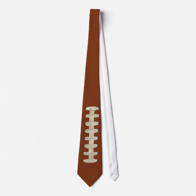 Football Tie, Brown, Laces Neck Tie (Front)