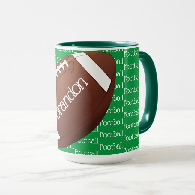 Football Tiled Text Design Coffee Mug