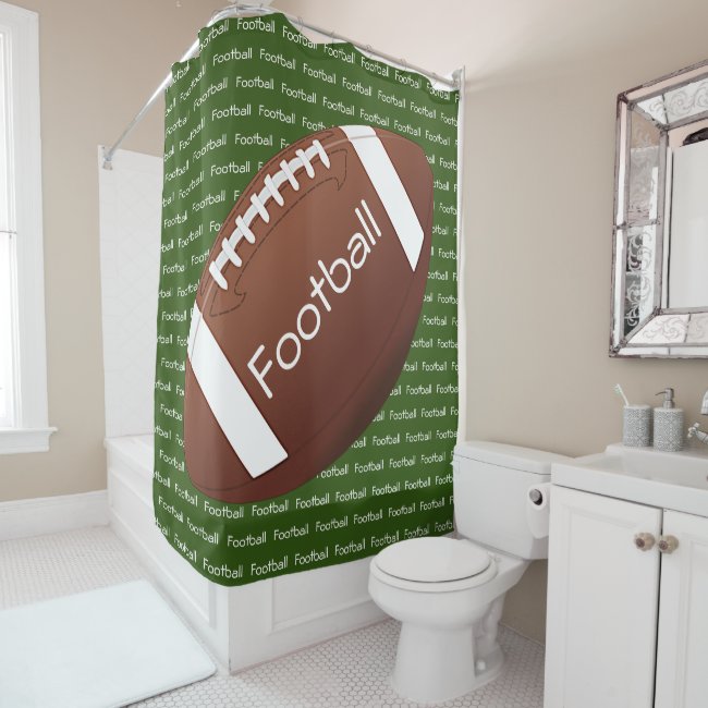 Football Tiled Text Design Shower Curtain