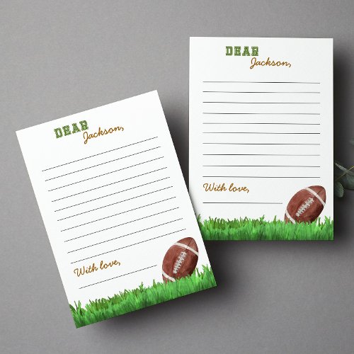 Football Time Capsule Note Message Card