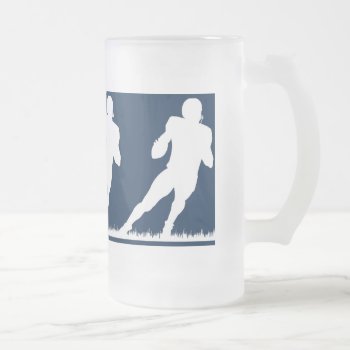 Football Time Frosted Glass Beer Mug by gueswhooriginals at Zazzle