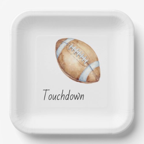Football Touchdown Birthday Paper Plates