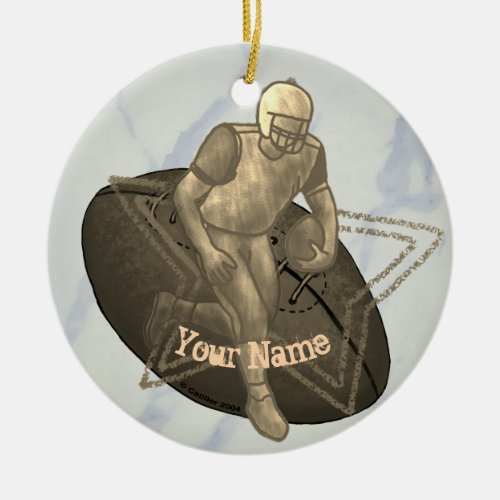 Football Touchdown Ceramic Ornament