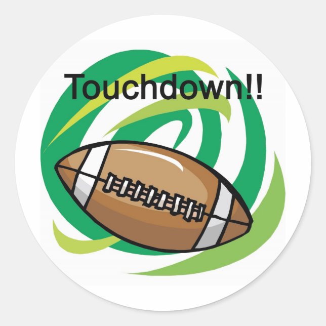 Football, Touchdown Classic Round Sticker (Front)