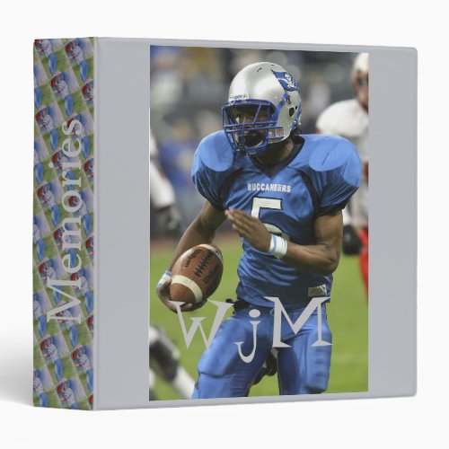 FOOTBALL TOUCHDOWN PASS MONOGRAM 3 RING BINDER