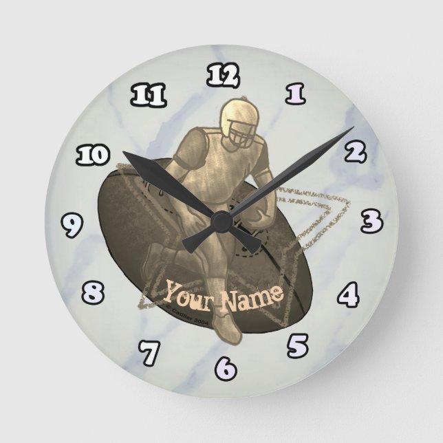 Football Touchdown Round Clock (Front)