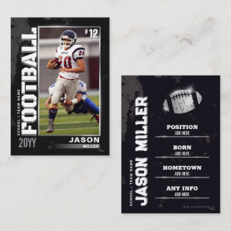 Football Trading Card, Football Player Card Silver