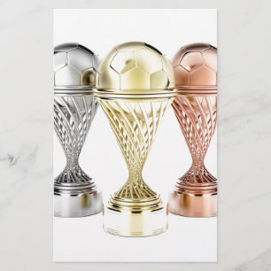 Football trophies on white