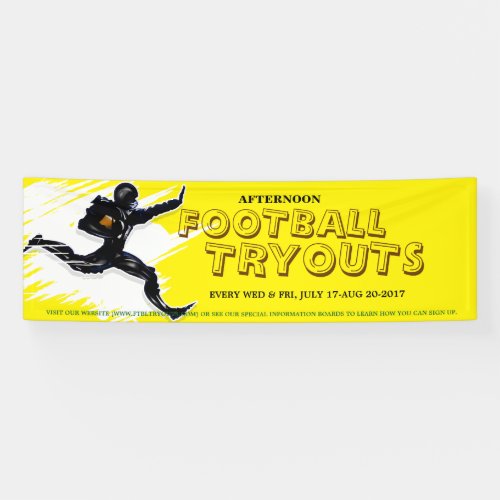 Football Tryouts Vinyl Banner