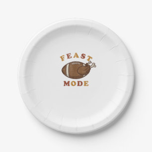 Football Turkey Feast Mode Thanksgiving Retro Vint Paper Plates