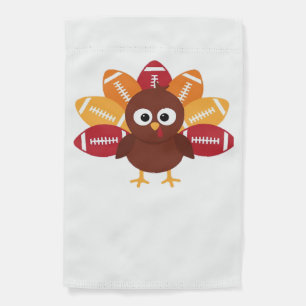 Football Turkey Funny Thanksgiving Oversized T-Shi Garden Flag