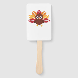 Football Turkey Funny Thanksgiving Oversized T-Shi Hand Fan
