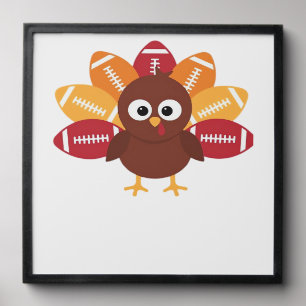 Football Turkey Funny Thanksgiving Oversized T-Shi Peel And Stick Photo Tile
