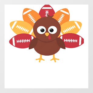 Football Turkey Funny Thanksgiving Oversized T-Shi Wall Decal