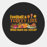 Thanksgiving Football Turkey Running Classic Round Sticker, Zazzle