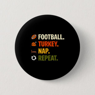 Football Turkey Thanksgiving For Kids Boys Men  Button