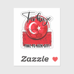 Football Türkiye Flag, Retro Turkish Soccer Sticker