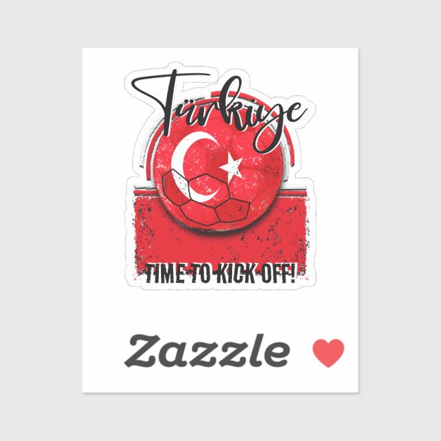 Football Türkiye Flag, Retro Turkish Soccer Sticker (Sheet)