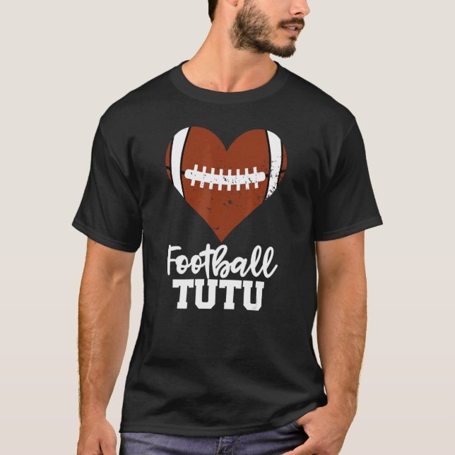 Football TuTu  Football Heart Grandma Tu Tu T-Shirt (Front)