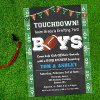 Football TWIN Baby Shower Chalkboard Invitation