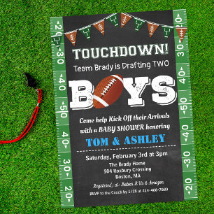 Football TWIN Baby Shower Chalkboard Invitation