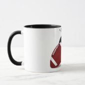 Football two toned mug with personalized name. (Left)