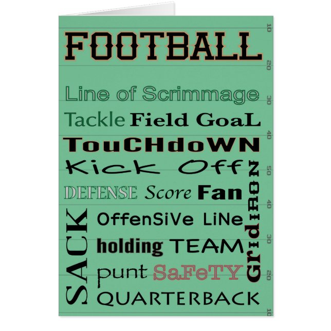 FOOTBALL typography Cards (Front)
