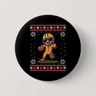 Football Ugly Christmas Men Kids Tees Gingerbread  Button