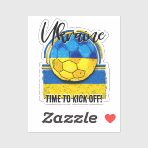 Football Ukraine Flag, European Soccer Retro Sticker