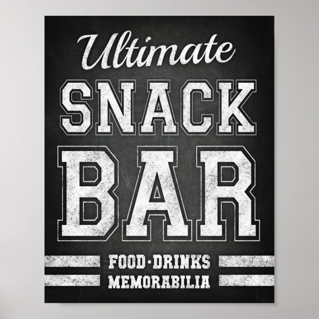 Football ULTIMATE SNACK BAR Sign Chalk Print (Front)