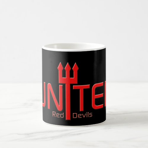Football United Red Devils red and black Coffee Mug