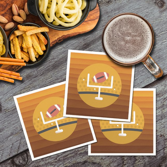 Football Upright Game Day Napkins (Football upright game day cocktail napkins)