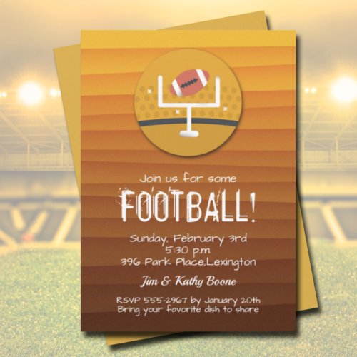 Football Uprights Bowl Party Invitations