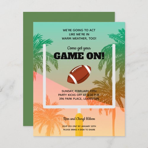 Football Uprights Palm Tree Invitations