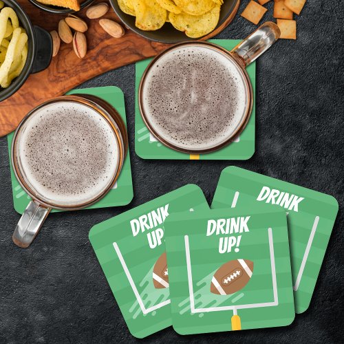 Football Uprights Square Paper Coaster