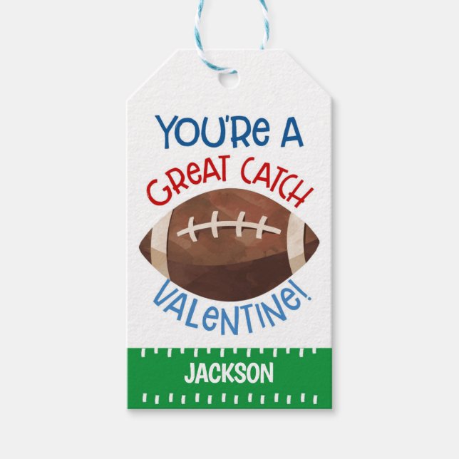 Football Valentine Favor Tag (Front)