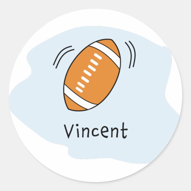 Football - Vincent Classic Round Sticker (Front)
