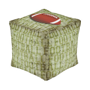 Football Vintage Green Grunge Pouf