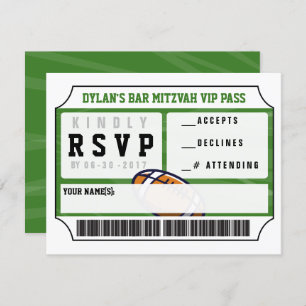Football VIP REPLY CARD Bar Bat Mitzvah Invitation