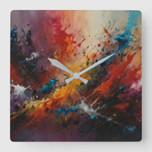 Football Warriors Square Wall Clock