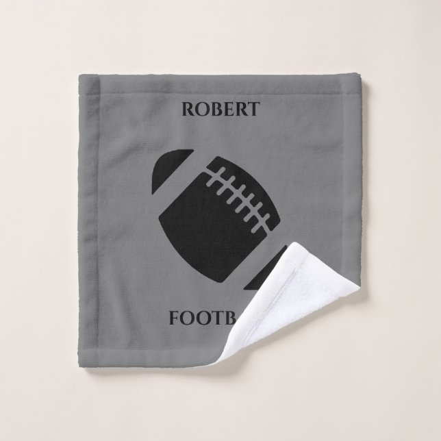 Football wash towel, personalized name. cloth (Wash Cloth)