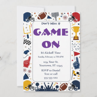  Football Watch Party Invitation 2026
