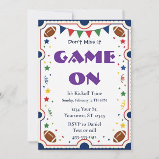  Football Watch Party Invitation 2026