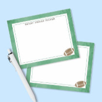 Football Watercolor Green Stationery Note Card