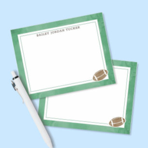 Football Watercolor Green Stationery Note Card