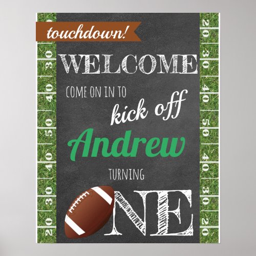 Football Welcome Sign _ Birthday Party Chalkboard